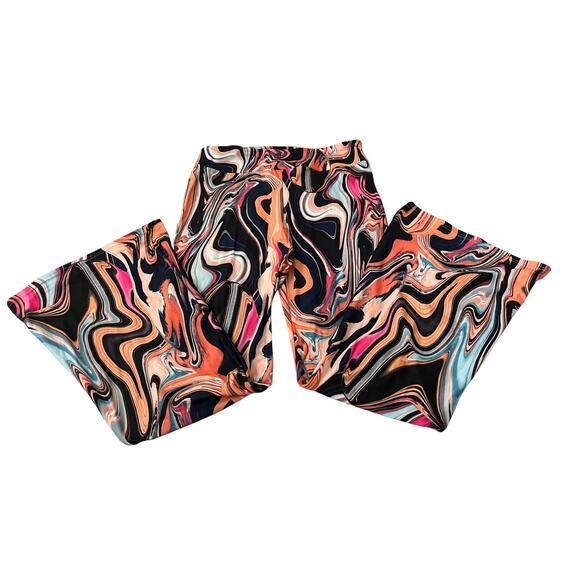 NO BO BOHO FLARE WIDE LEG PALAZZO YOGA LEGGINGS, JUNIORS, L (11-13), MULTICOLORS - Picture 5 of 10